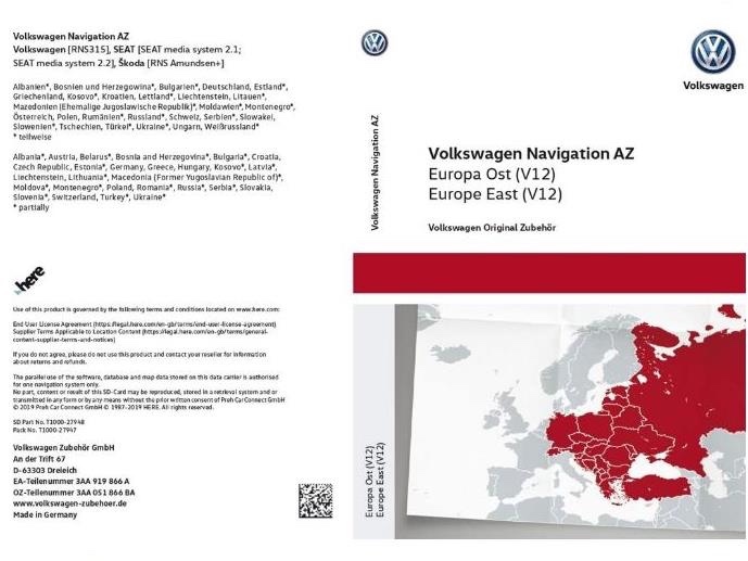 Mapy VW RNS315, Škoda Amundsen+ (2020) - 2