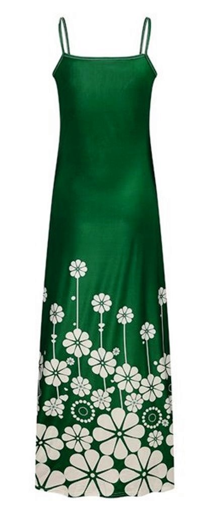 Zeleno biele letné maxi šaty, v. M/L - 2