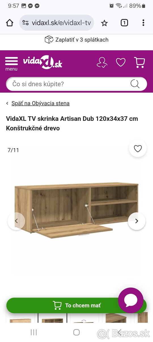 Tv stolik dub artisan - 2