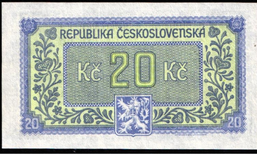 Bankovka 20 Kčs 1945 - 2