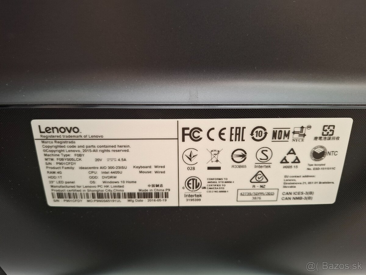 All in one Lenovo ideacentre 24", Win 10 Pentium - 2