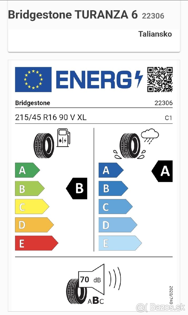 Bridgestone Turanza 6 Enliten 215/45 r16 - 2