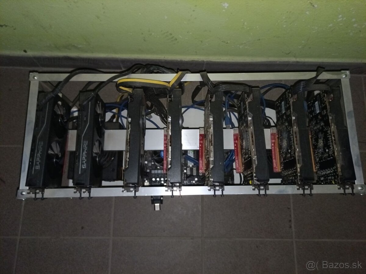 Predám mining RIG - 8 GPU - 2