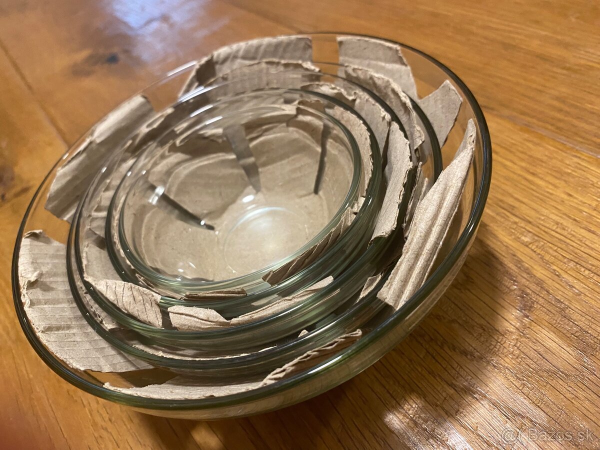 Sklenené misky - sada okrúhlych sklenených misiek - 2