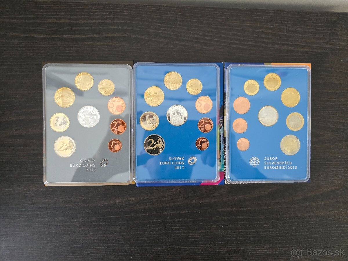 Slovensko PROOF 2012 2013 2015. PROOF LIKE SADY - 2