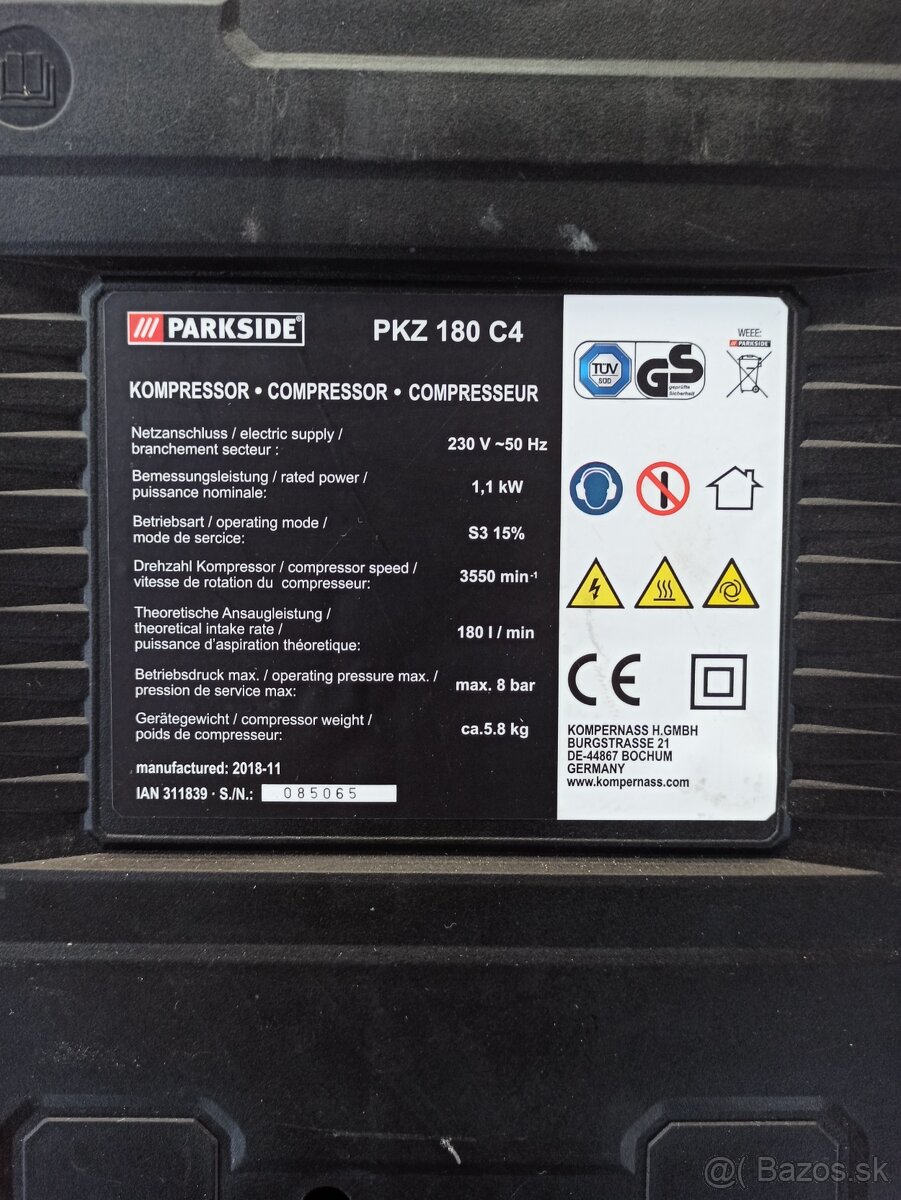 parkside kompresor pkz 180 c4 - 2