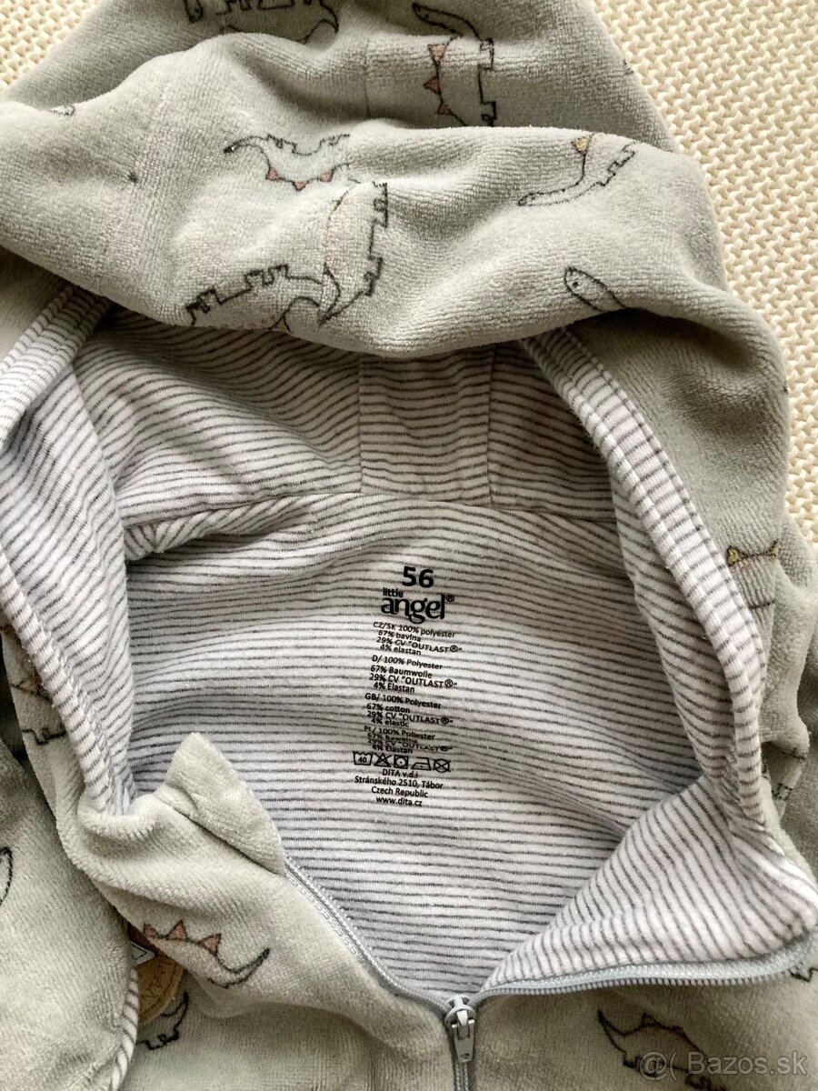 Zimný overal pre bábätko 56 - set - 2