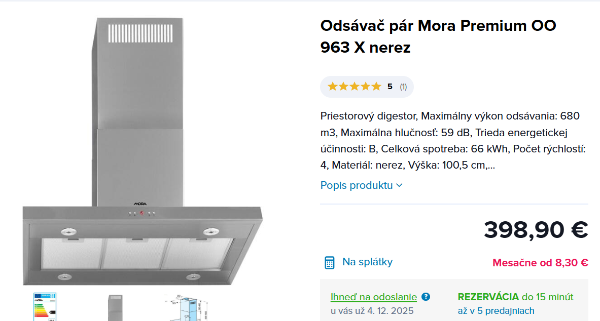 Ostrovčekový digestor Mora Premium OO 963 X nerez - 2