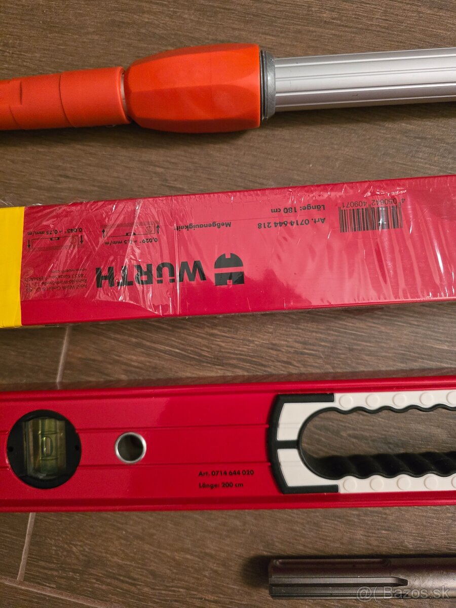 Wurth SDS MAX vrtáky d132mm vodováhy vodiaca lišta - 2