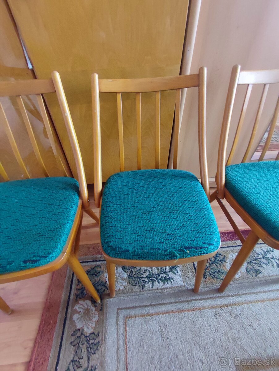 Retro drevené stoličky – pekný stav - 2