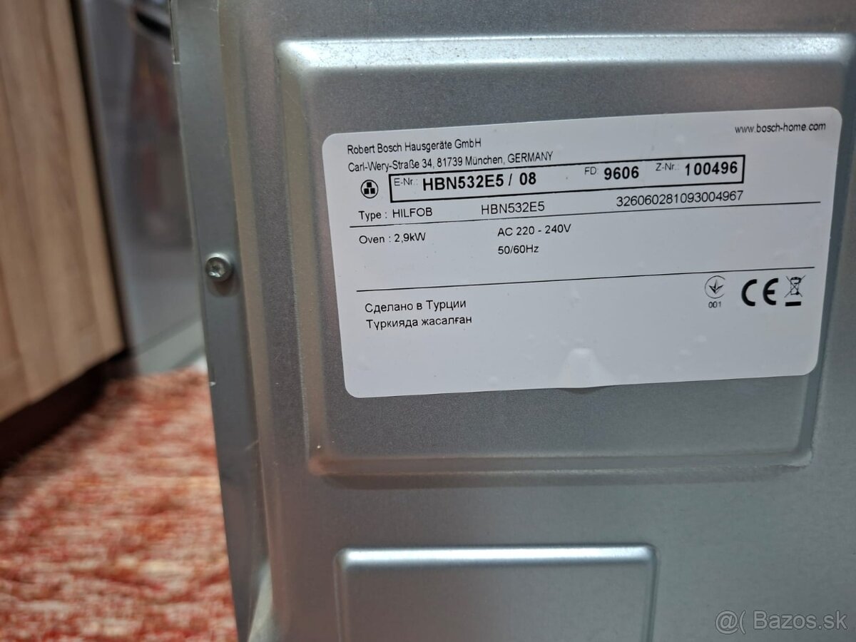 ZĽAVA 50€ Vstavaná rúra BOSCH HBN532E5 - 2