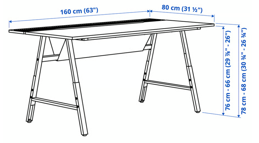 Predám hráčsky stôl UTESPELARE, čierny 160x80 cm - 90 Eur - 2