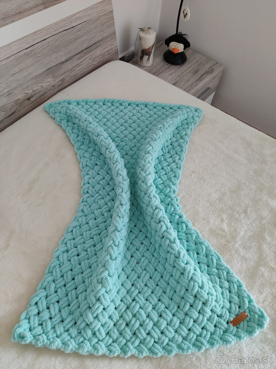 Pletená detská deka mentolová - 2