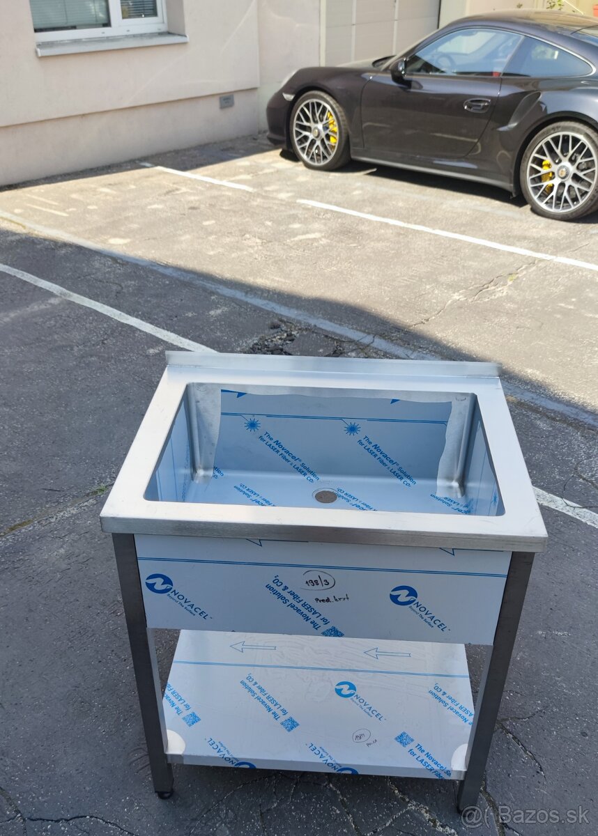 Gastro drez s policou, umývacie stoly, nerezové dvojdrezy - 2