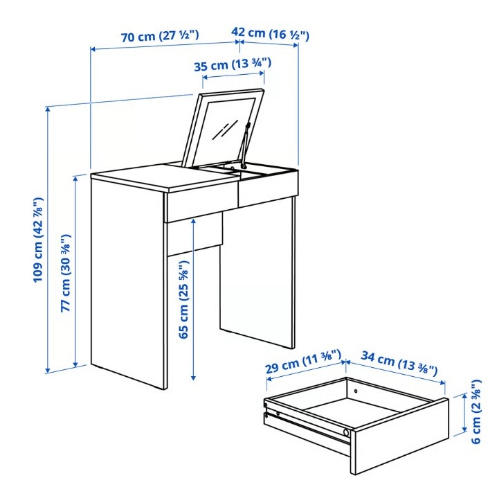Toaletný stolík IKEA / BRIMNES - 2
