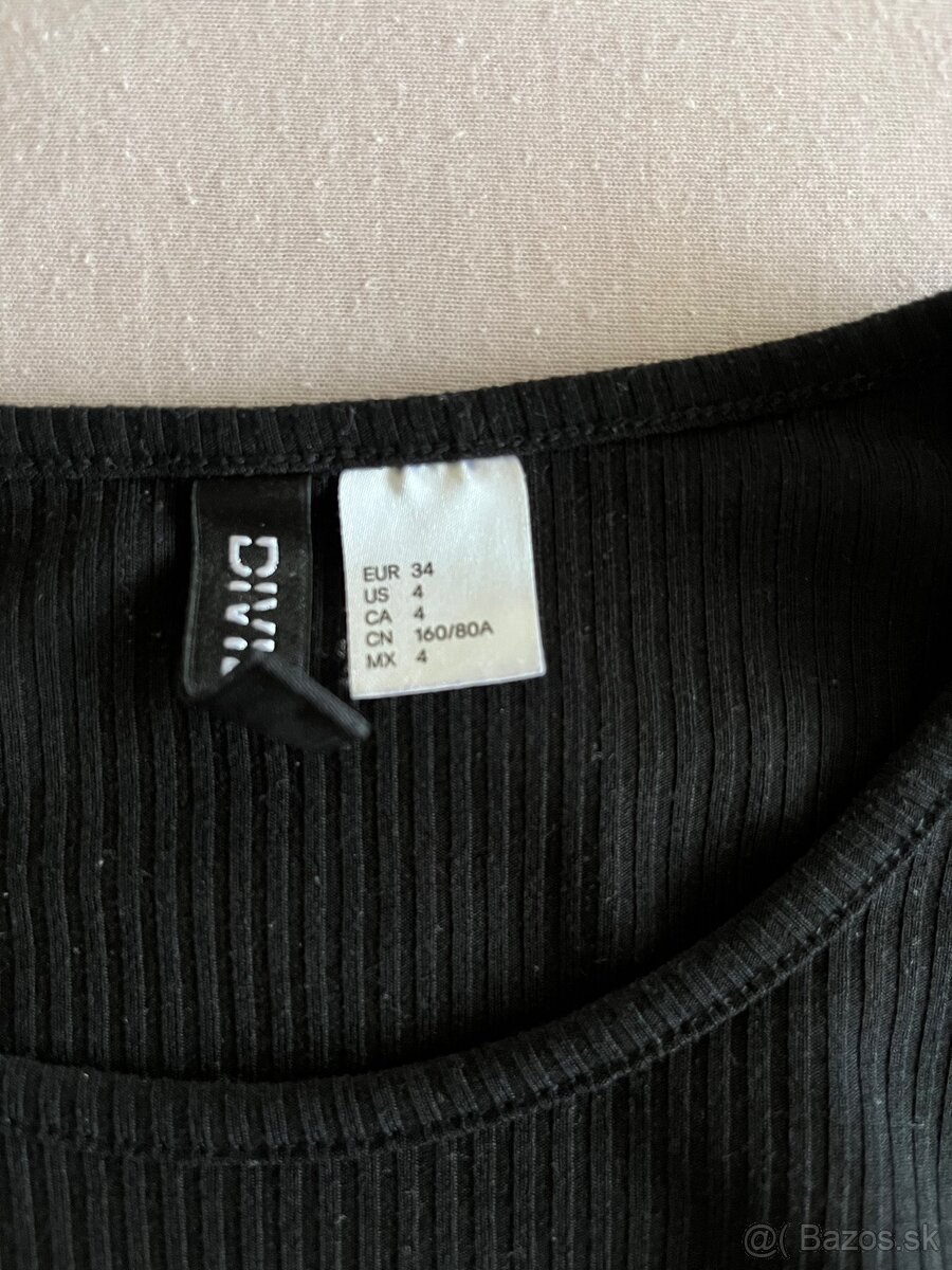 Rebrované čierne šaty H&M - 2