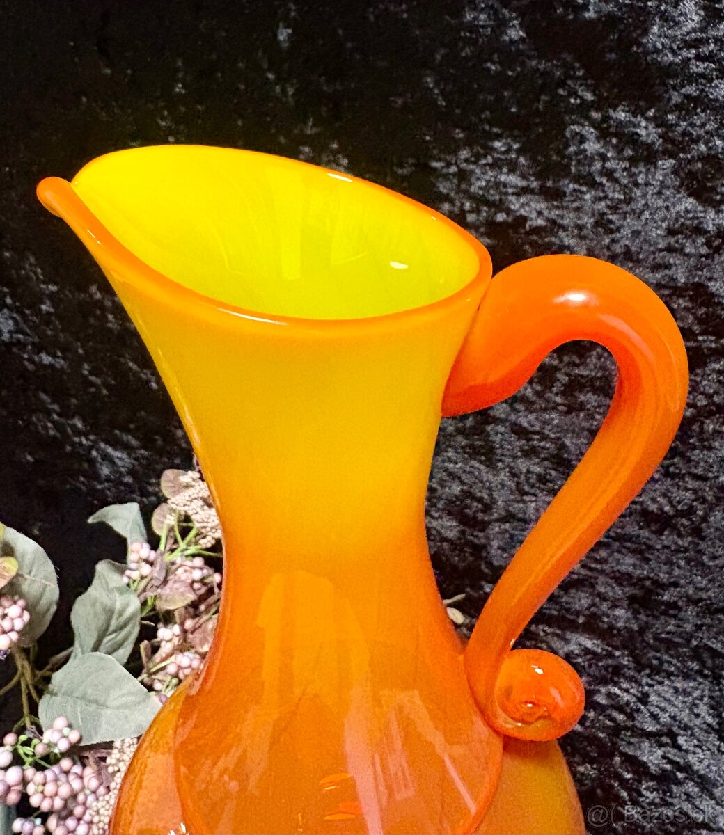 Veľký džbán Blenko USA, kadmiove sklo - 2