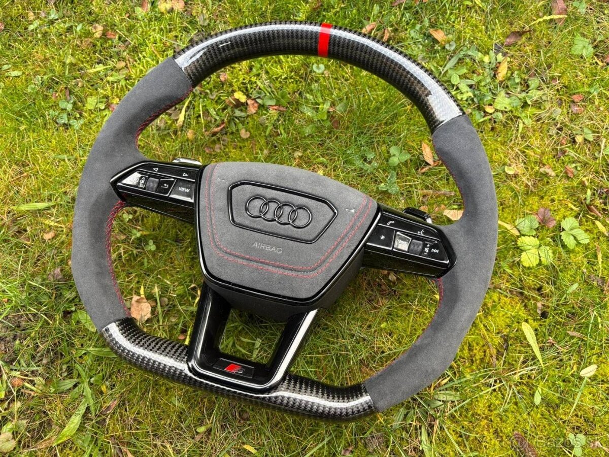 AUDI KARBON / ALKANTARA SPORTOVY VOLANT -vyhrievaný- - 2