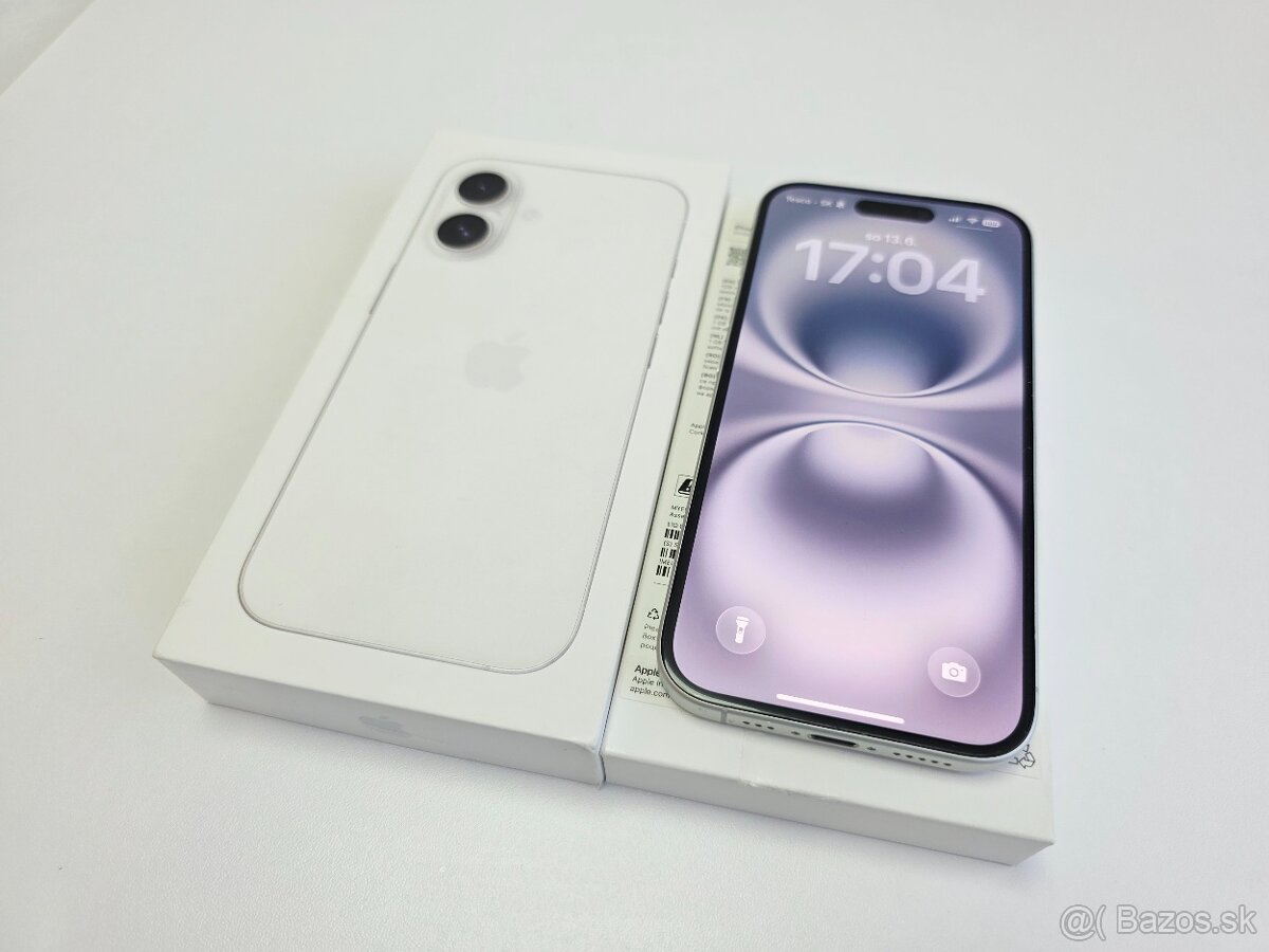 Apple iPHONE 16 WHITE 128GB,BATERKA 99% - 2