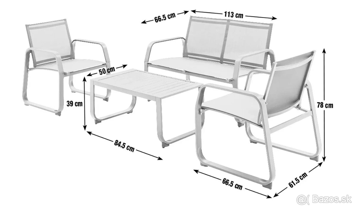 🪑 Moderná 4-miestna záhradná súprava - 2