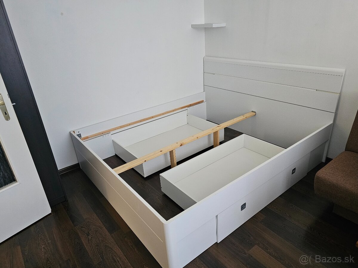 Posteľ MARS s LED osvetlením, 140×200cm, biela - 2