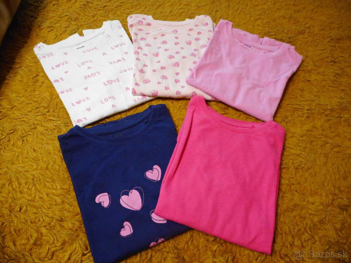 5x dievčenské tričká 140cm - 2