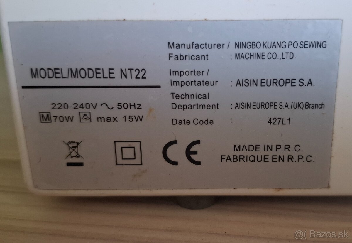 Šijaci stroj E&R Classic NT22 - 2