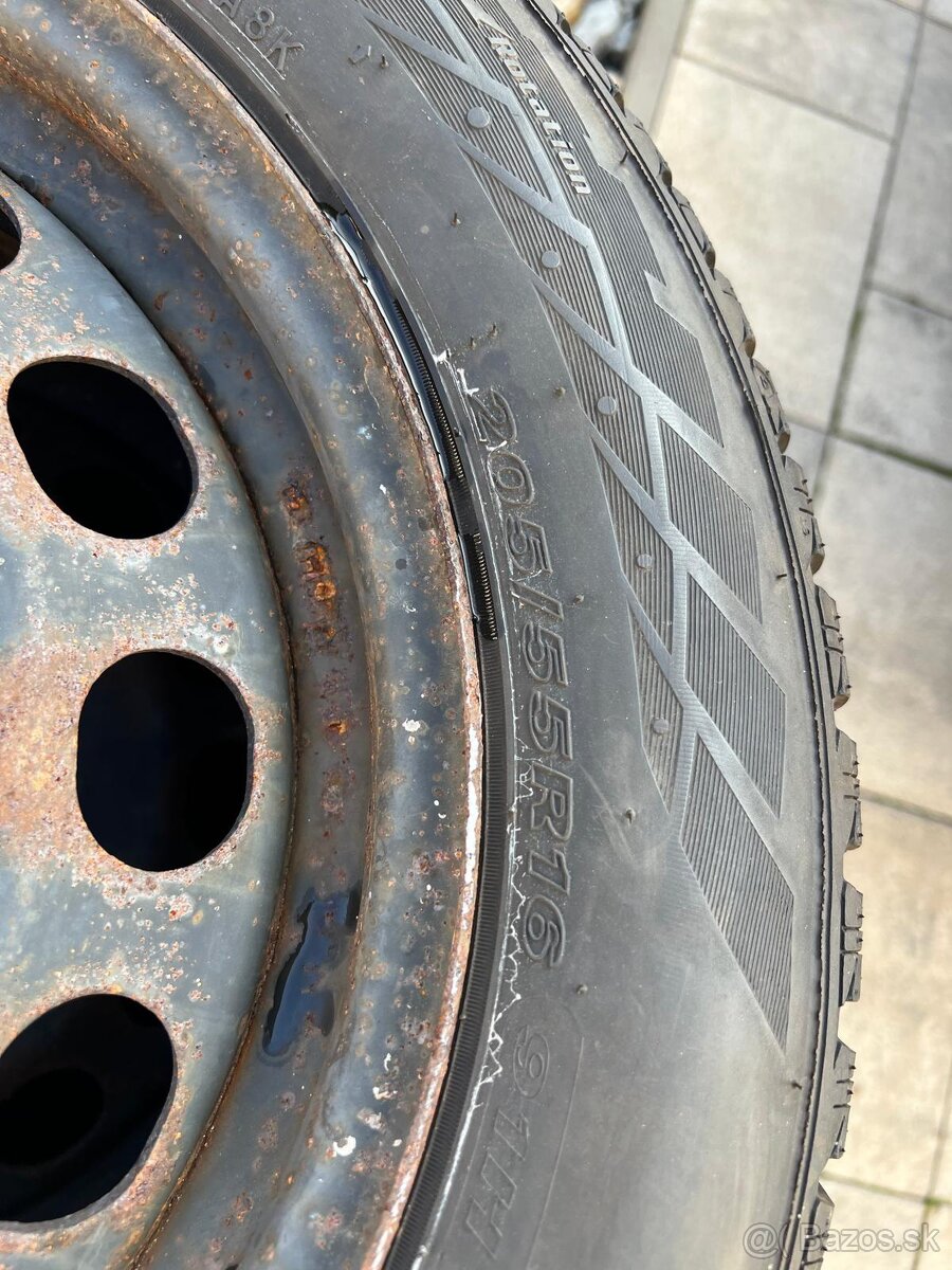 Disky na VW, 5x120, jazdené zimné pneumatiky - 2