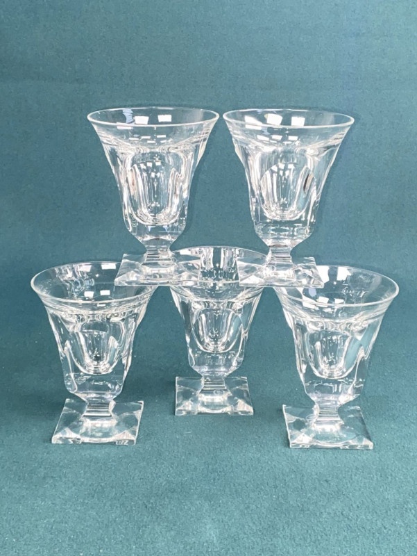 Poháriky Moser na štvorhrannej podstave - číre sklo - 2