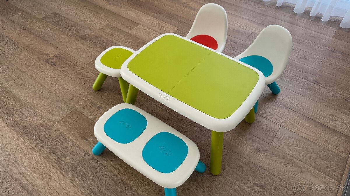 SET Smoby (stôl, lavička, stoličky, taburet) - 2