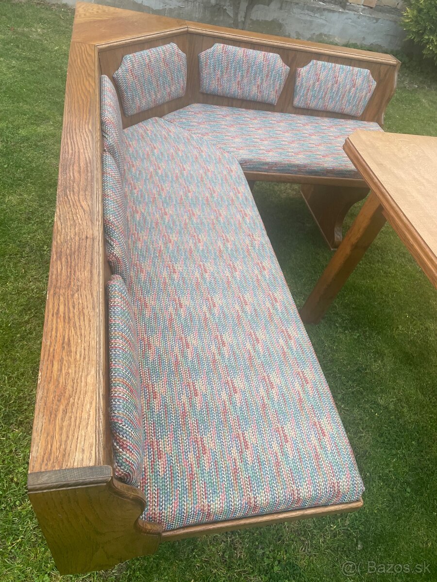 Rohová lavica zo stolom na terasu,chatu,chalupu - 2