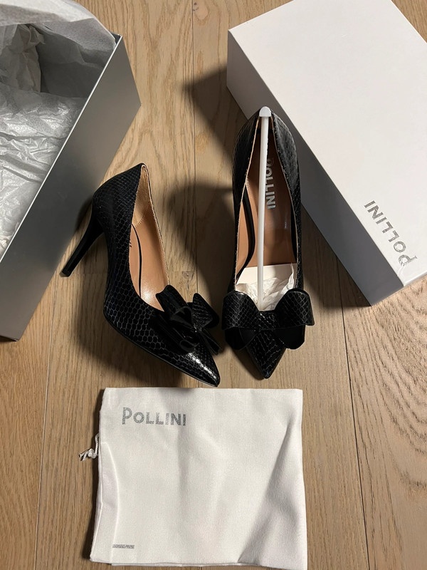 Čierne kožené lodičky Pollini, velkost 36 - 2