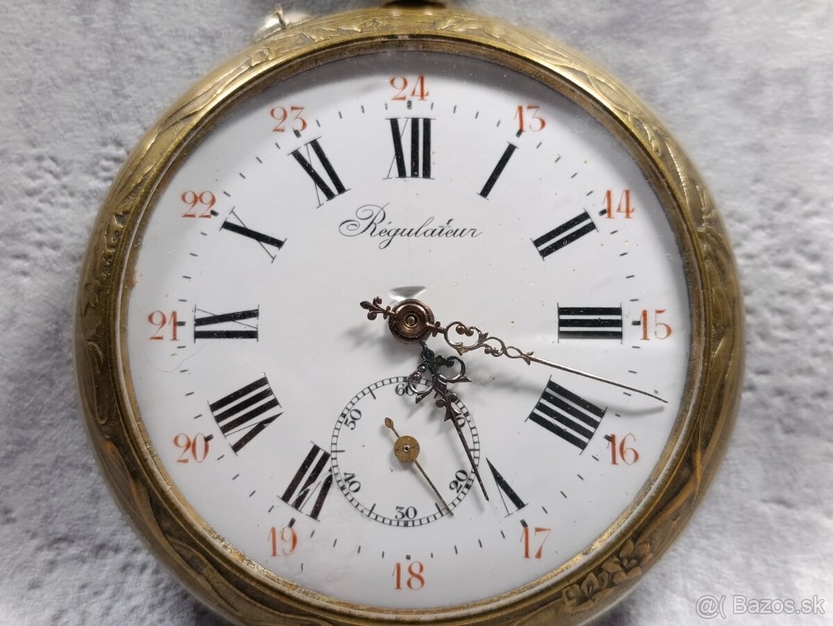 Velké dvouplášťové kapesní hodinky Régulatéur , 67mm - 2