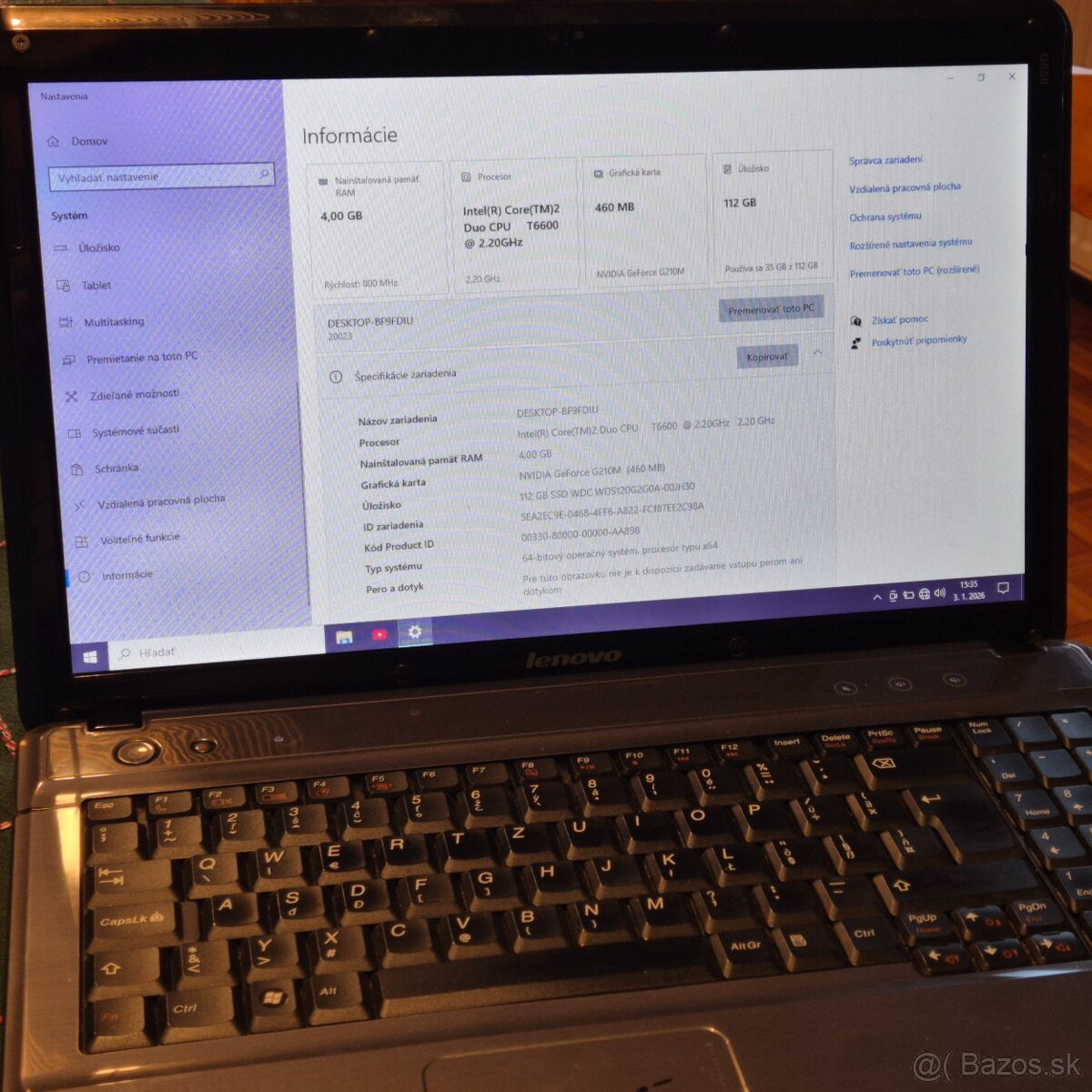 Notebook laptop lenovo g550 - 2