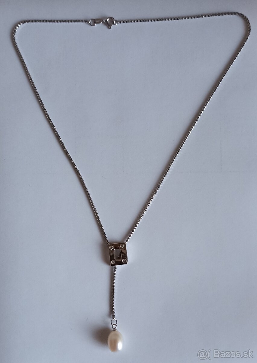 Strieborná retiazka s perlou - 2