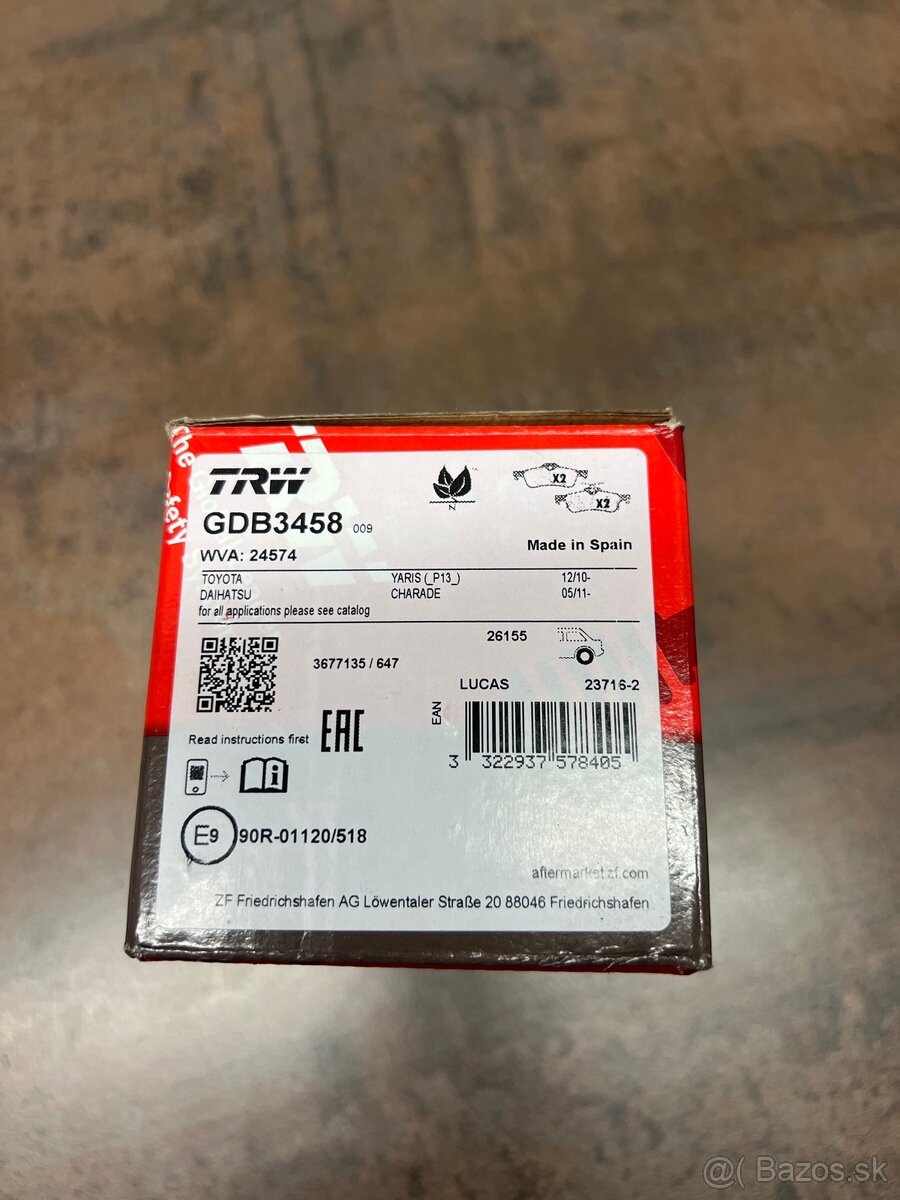 Predné brzdové platničky TRW - 2