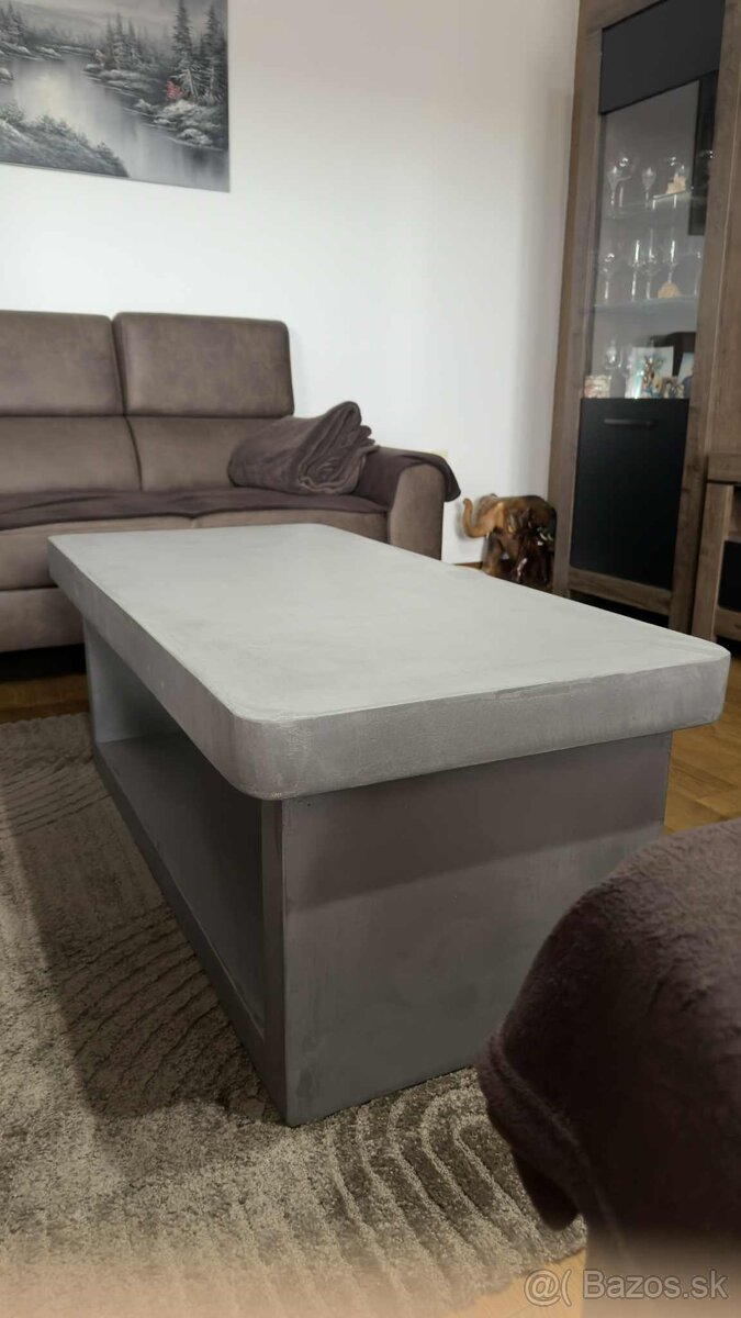 Moderný stolík z mikrocementu – ručná práca, betónový dizajn - 2