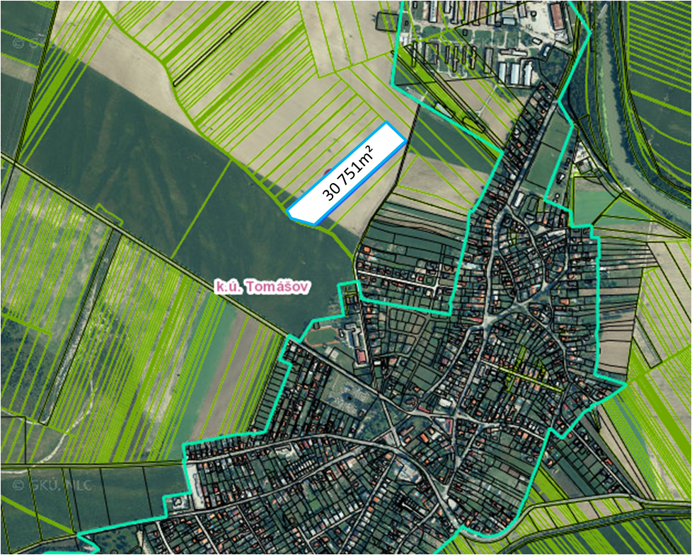 Predaj pozemku 30 751 m² v blízkosti zastavaného územia v ob - 2