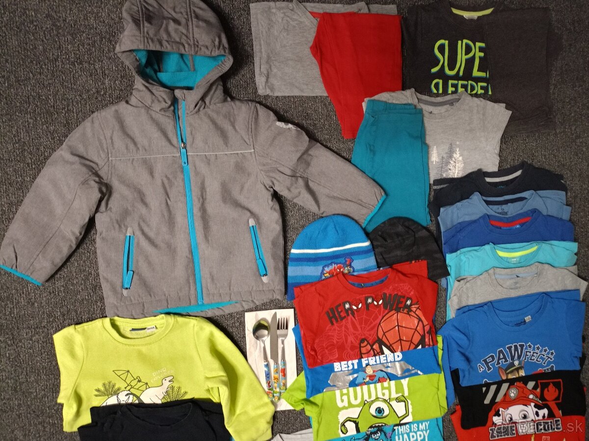Oblečenie pre chlapca vo veľ. 98-104 + príbor Včielka Maja - 2