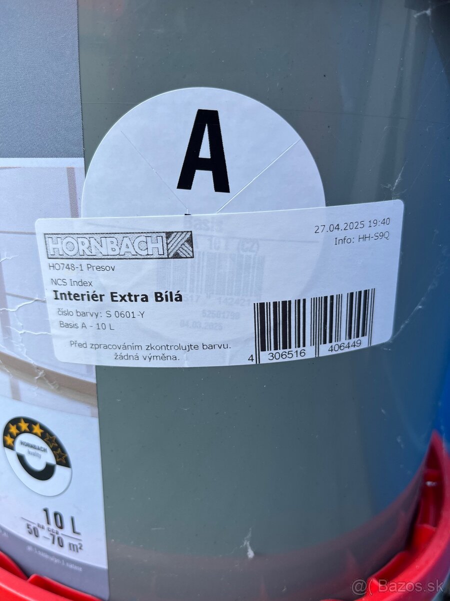 Interiérová farba biela 20l - 2