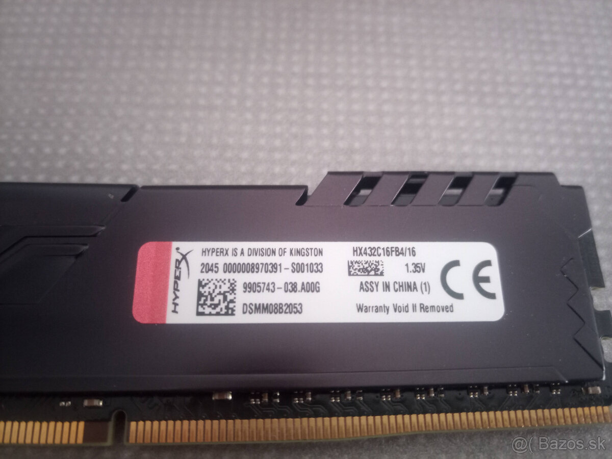 Predam 16Gb DDR4 Hyperx Fury 3200Mhz CL16 - 2
