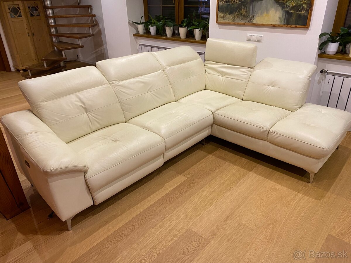 Kožená sedačka s elektrickým vysuvom - 2