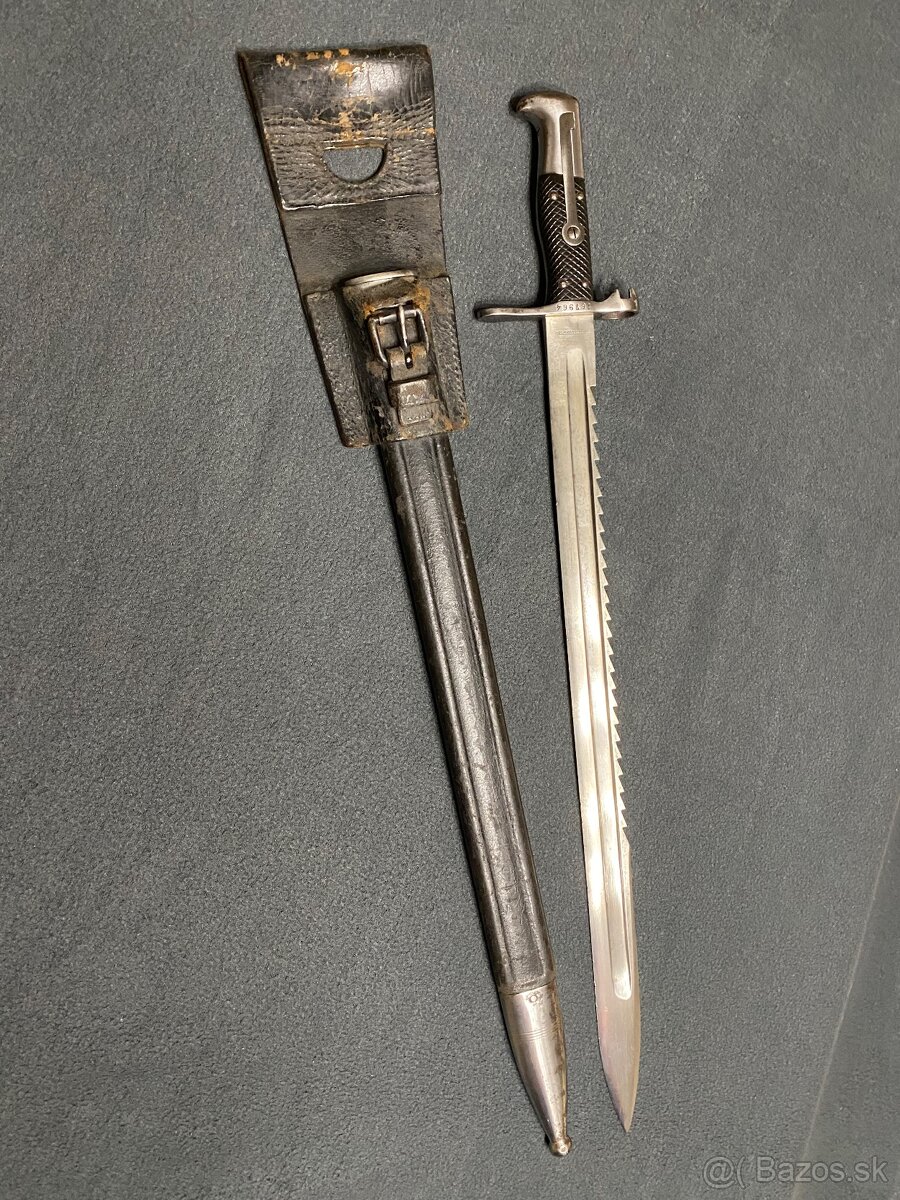 Švajčiarsky bodák Vetterli M1878 s pílou, značený, krásny st - 2