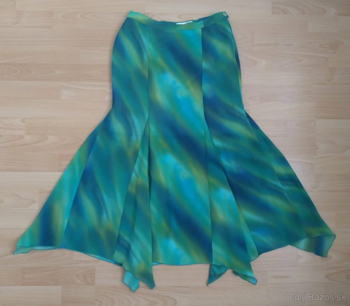 Dlhá zelenomodrá maxi sukňa - 2