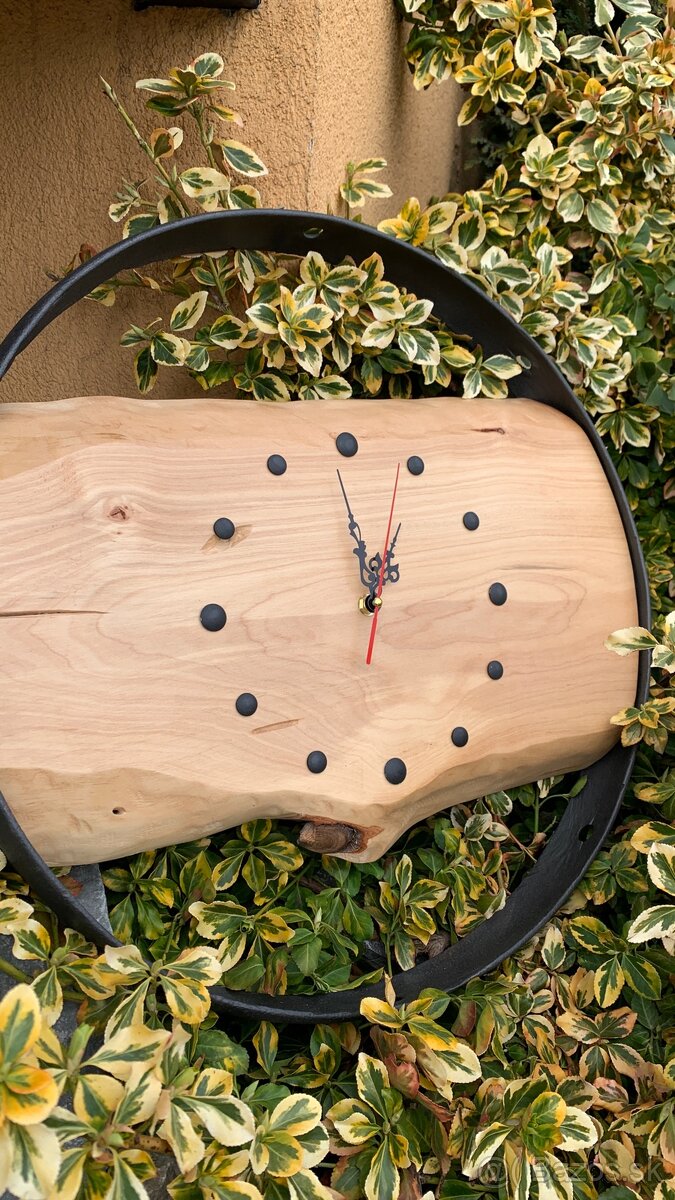 Ručne vyrobené drevené nástenné hodiny - 2