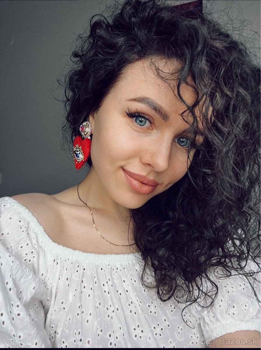 náušnice červené srdcia - 2