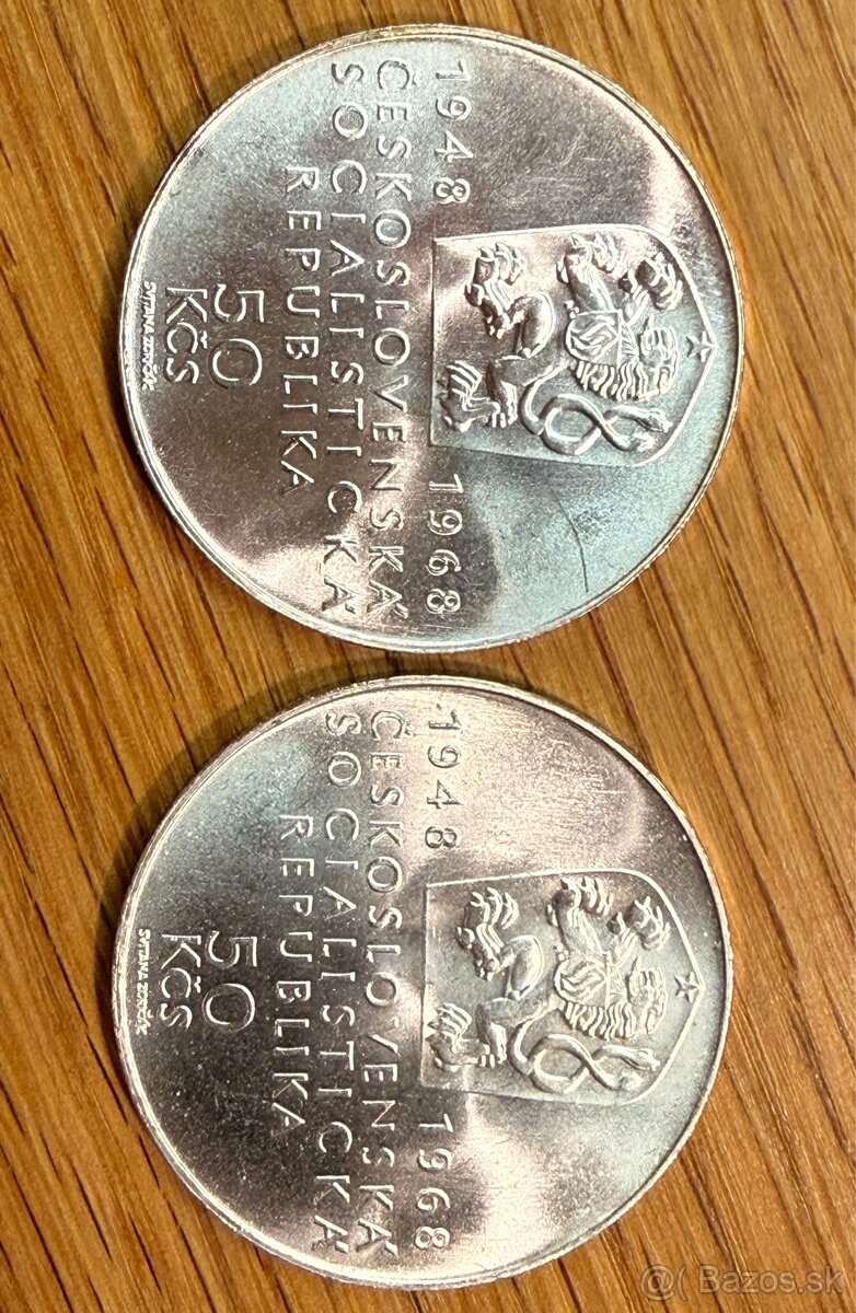 Predám 50 Kčs 1968 - Republika - 2ks - 2