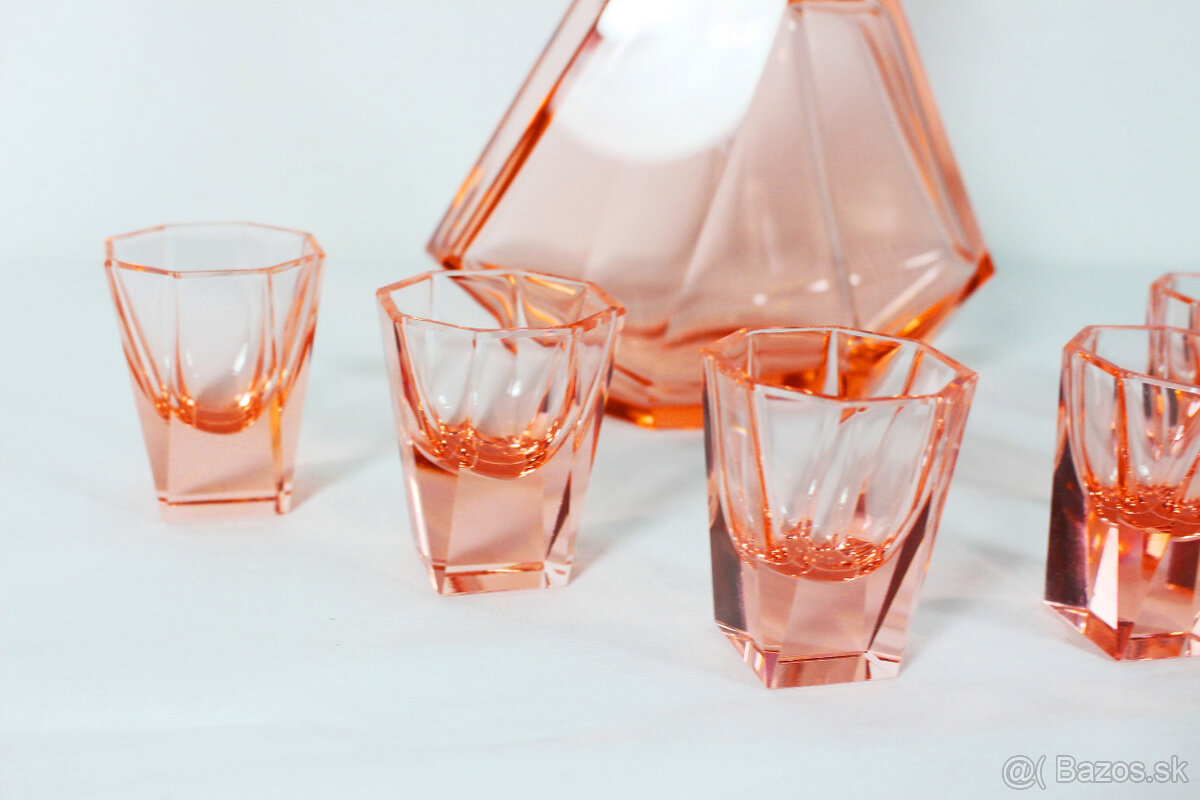 art deco likérová súprava Moser - 2