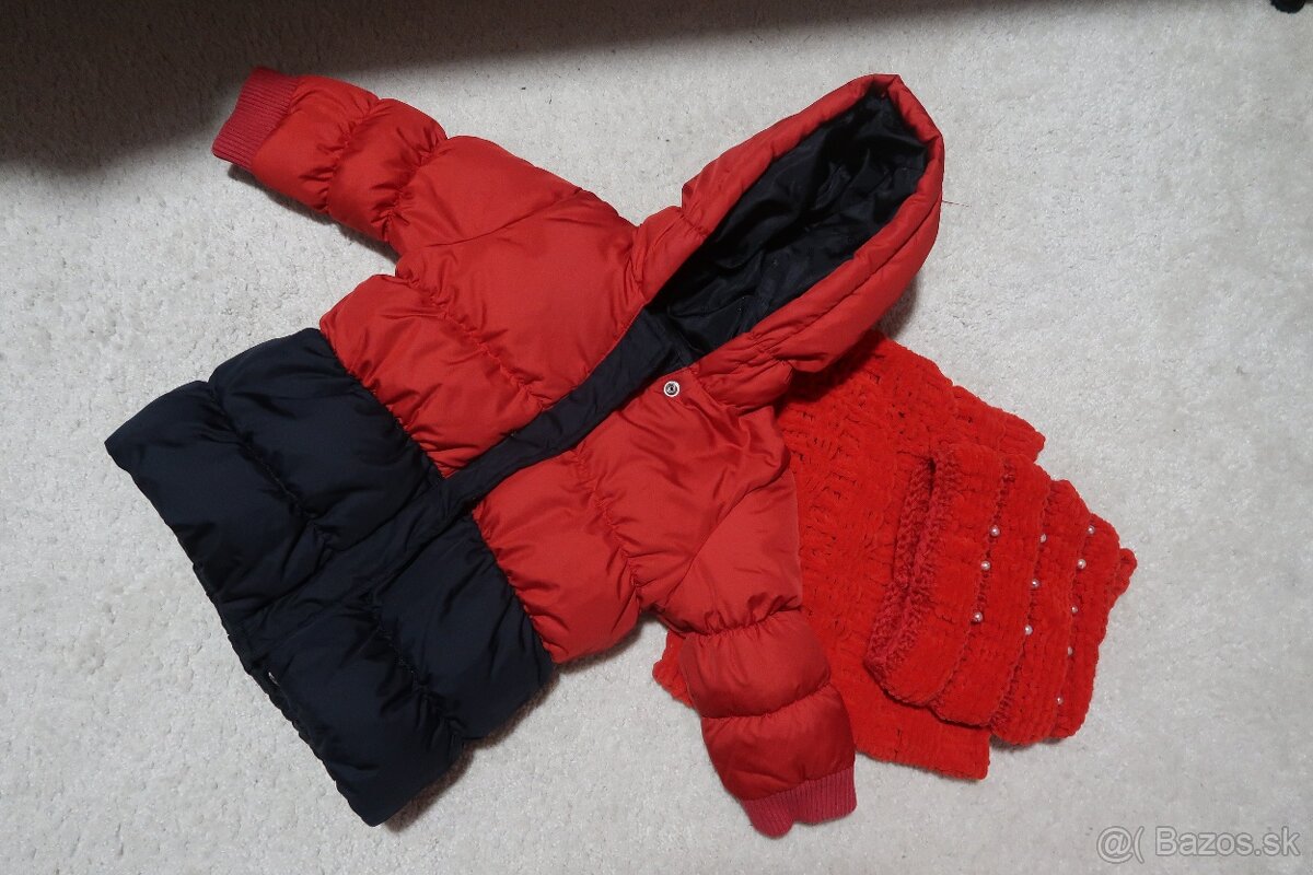 zimná páperová bunda veľkosť 74/80 - 2
