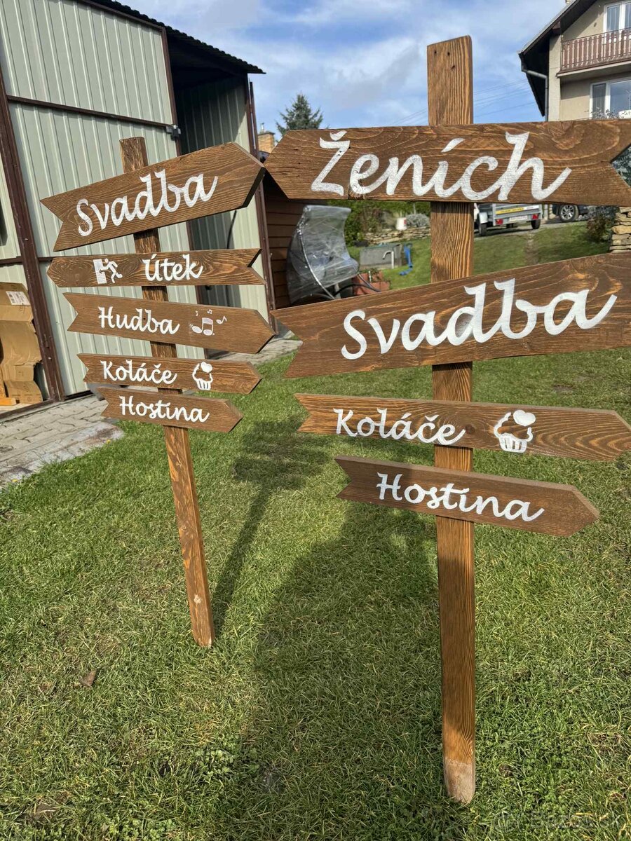Drevene nadpisy a tabulky na svadbu - 2